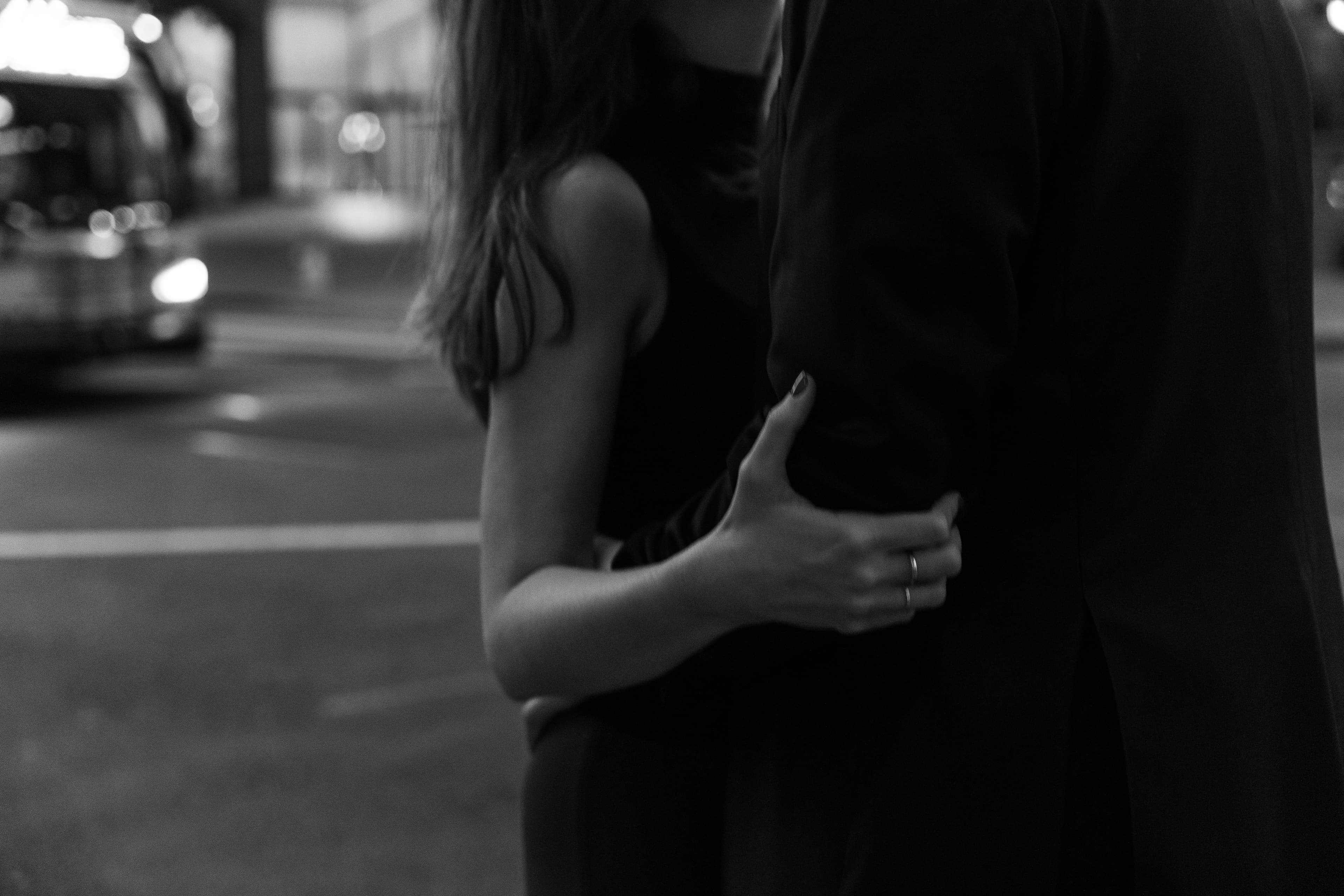 Sam & Megan embracing
